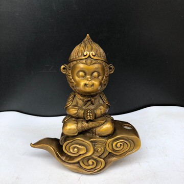 開光純銅孫悟空擺件齊天大圣香臺大圣歸來書房電視柜金屬工藝禮品