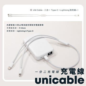 Unicable一分二充電線 快充線 iPhone充電線 雙TYPE-C線 TYPE-C轉蘋果線 傳輸線 數據線