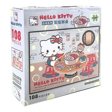 HUNDRED PICTURES 百耘圖 Hello Kitty 圍爐辦桌拼圖 在地系列主題 適合3歲以上兒童  紅色/白色/灰色  108片  1盒