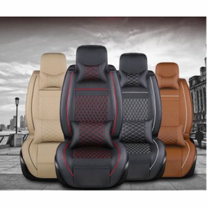 カーシートカバー 4色 黒 ベージュ 茶 収納ポケット ユニバーサルシートカバー ４シーズン クッション レザー 革 内装 通販 Lineポイント最大1 0 Get Lineショッピング