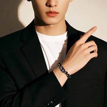 已開光過爐🙏🏻虎眼石手鍊 虎眼石手串 天然黑曜石貔貅男款手串男士招財虎眼石女士轉運本命年