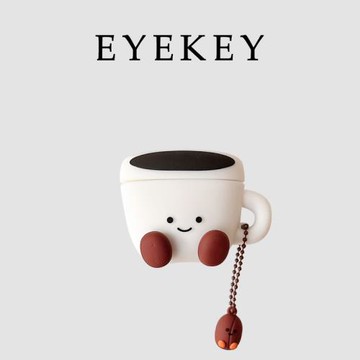 eyekey 趣味可愛咖啡杯笑臉適用蘋果新二四代airpods4藍牙無線耳機保護套airpods1/2硅膠軟殼airpodspro3三代