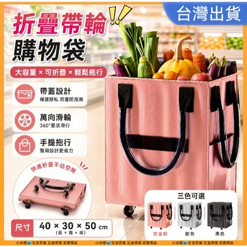 快速出貨🧊【最新款】摺疊+滾輪 折疊手拉車 可登機 帶輪拉車袋 浩肯包 環保購物袋 皓啃包 血拼包 拖輪購物 買菜袋