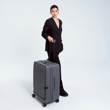 哥本哈根前開式登機箱25吋 杏仁奶白