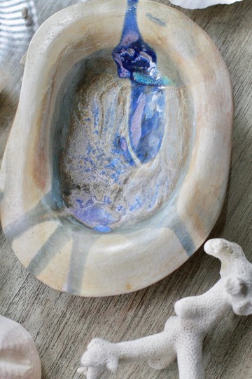 快樂澡盆手捏陶盤