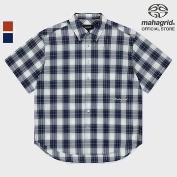 [MAHAGRID] Ombre 格紋半襯衫_Unisex_Korean style