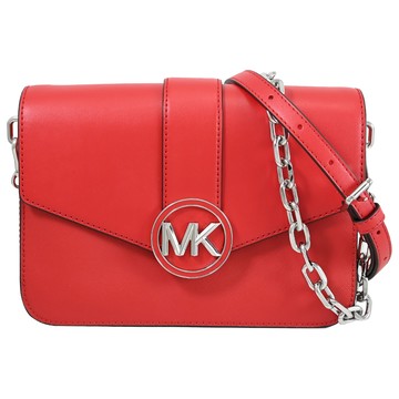 MICHAEL KORS CARMEN 防刮皮革翻蓋鍊帶兩用包.紅