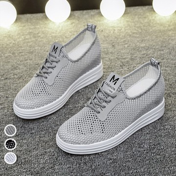 [韓國KW美鞋館]新品頂極甜美完美拼接透氣舒適不累腳隱形增高鞋(運動鞋/休閒鞋/厚底鞋)