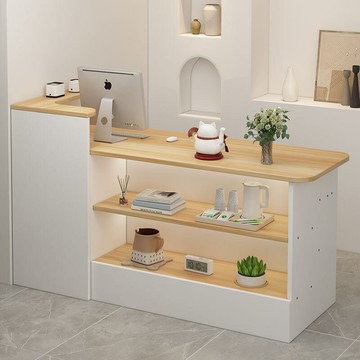 【含稅/免運】 收銀臺柜臺簡約現代店鋪小型服裝店美容院小前臺桌商用吧臺接待臺