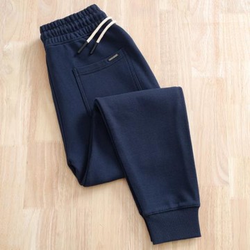 品質好貨！極力推薦！360g重磅藏藍色束腳衛褲女休閑運動褲男秋季