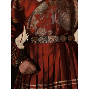 【尋錄】飛魚服腰帶圓領袍配件革帶皮帶蟒袍明制漢服配飾山紋