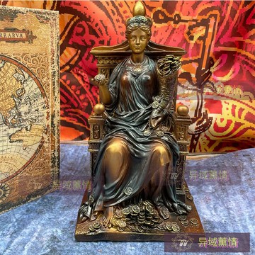 居家擺件 辦公室玄關裝飾品 樹脂雕像 財富女神
