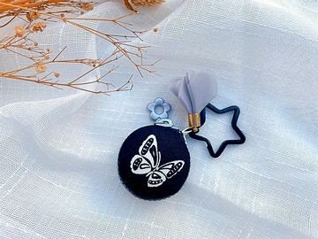 【純手作】蝴蝶馬卡龍鑰匙圈  吊飾  首飾盒  收納盒