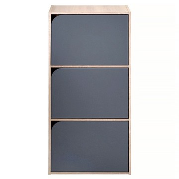 HOPMA 合馬家具 斯麥三門收納櫃  41.5 x 30 x 89.5cm  淺橡漂流木配鐵灰