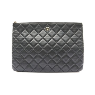 CHANEL 香奈兒 Classic Zipped Pouch 手拿包 黑色 羊皮 (無卡) 【二手名牌BRAND OFF】