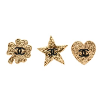 CHANEL 香奈兒 熔岩 胸針 3set 金色鍍金 【二手名牌BRAND OFF】
