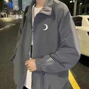 限時優惠 潮流休閒立領外套 立領夾克衫男潮流寬鬆青少年胖子休閒學生上衣服褂子外套男春秋款