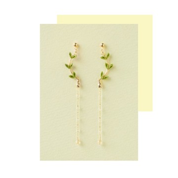 百裡香葉片耳飾・耳夾 / 和服升級再造飾品