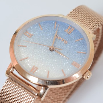 GOTO Memorable 永恆片刻系列精品時尚手錶-玫x日出藍/33mm