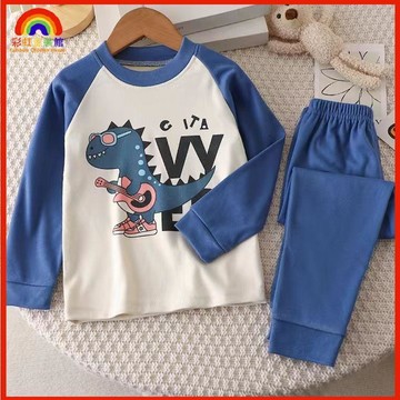 🎄秋冬新品🎄男童睡衣 男童居家服 兒童睡衣 秋冬長袖睡衣兒童內衣套裝德絨秋衣秋褲男女童抗寒保暖衣中大童秋冬睡衣家D2