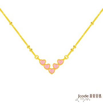 J code真愛密碼金飾 戀愛勝利組硬金項鍊(雙面)