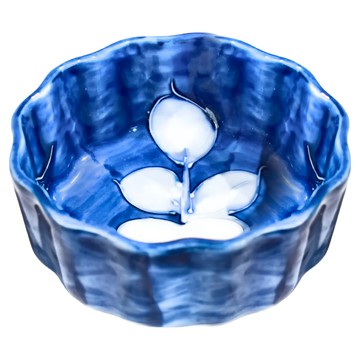 佐和陶瓷 藍繪椿花缽 5吋缽-日本製 寬12.5 高6 容量400mL 陶瓷  藍色  1個
