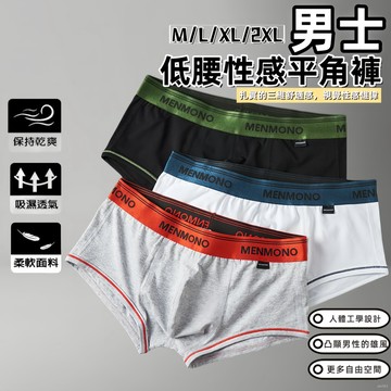 免運🔥台灣熱賣 男士低腰性感修身內褲 青年運動純棉平角褲 透氣四角褲 男生內褲 NSAS