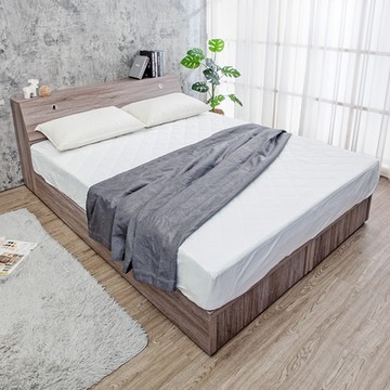 Boden-米恩5尺雙人床房間組-2件組-床頭箱+六分床底(古橡色-七色可選-不含床墊)