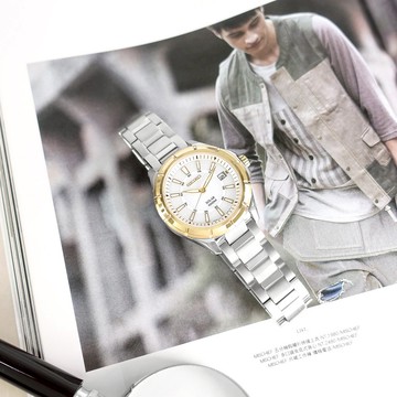 SEIKO 精工 / SNE084J / 太陽能 礦石強化玻璃 日期 防水100米 日本製造 不鏽鋼手錶 白色 40mm