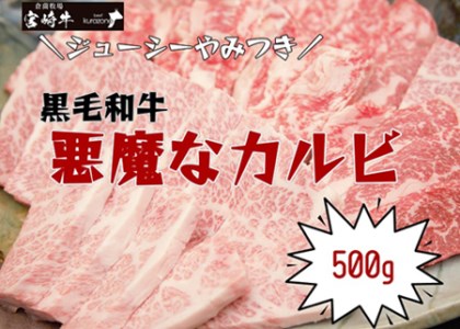 宮崎県産黒毛和牛悪魔なカルビ焼肉　 500ｇ