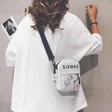 可愛帆布包包女2025夏新款日系卡通少女小方包百搭學生單肩斜挎包