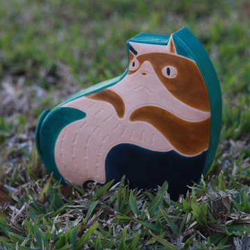 山羊皮存錢桶-冰淇淋貓-公平貿易