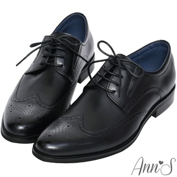 🩵走春必備鞋款現折500🩵Ann’S男士全真皮擦色牛津雕花樂福鞋-黑