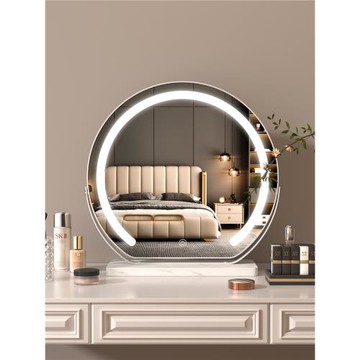 鏡子化妝鏡帶燈梳妝臺鏡子臺式桌面智能led專用美妝鏡大號梳妝鏡