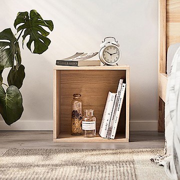 林氏木業北歐簡約無門單格書架 JF2X-原木色 (H014303518)