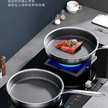 316平底鍋 不鏽鋼平底鍋 平底煎鍋 不粘鍋德國雙立人316不鏽鋼平底鍋無涂層不粘鍋家用煎鍋電磁爐燃氣通用【MJ23597】