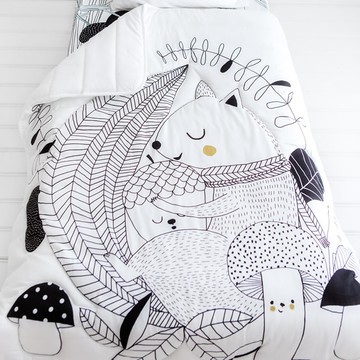 美國RookieHumans-多功能純棉絲柔被(晚安!松鼠)