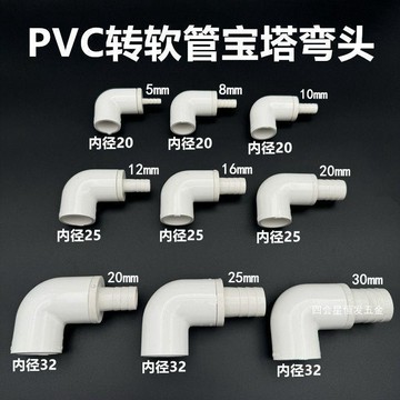 桃園出貨✨PVC變徑彎頭異徑90度彎頭大小直角彎PVC給水管轉軟管接頭寶塔彎