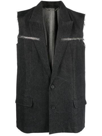 JORDANLUCA - zip-details sleeveless blazer - men - Cotton - XL - NERO