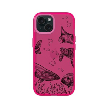 iPhone 15 Clear 粉漾桃 - MYMY REVERZ TATTOO - 海底世界