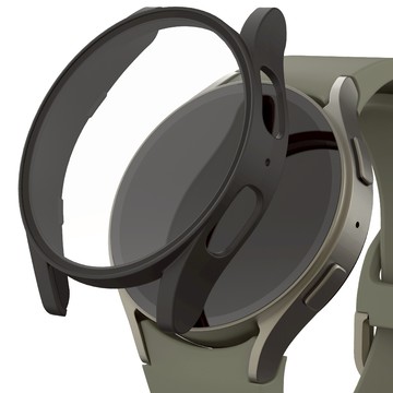 Sinjimoru 9H全覆蓋封閉式SF塗層智慧手錶保護殼  Samsung Galaxy Watch 7 44mm  黑色  1個