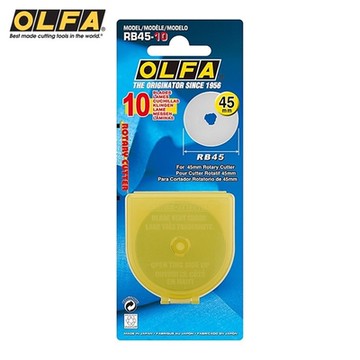 日本OLFA圓形刀片圓型替刃RB45-10(直徑45mm;10片入)適RTY-2/G/DX/NS/C RTY-2C 45-C