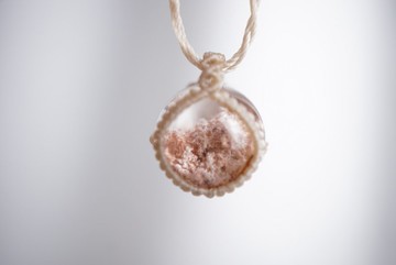 幽靈石 蠟線編織頸繩