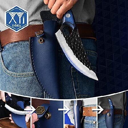 XYJ FULL TANG Inch Stainless Steel Boning Knife Chef Fishing Knives Carry Leather Sheath Outdoor Cooking Knives Meat Butcher Knife For Camping Kitch