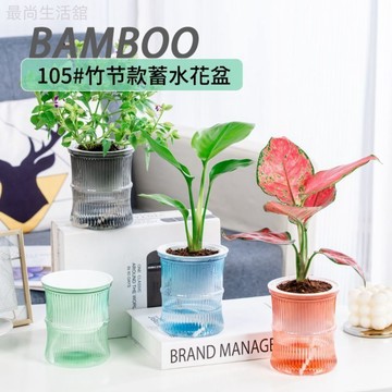 塑料花盆自動吸水懶人透明盆辦公桌面盆栽樹脂水培多肉網紅小花盆 11