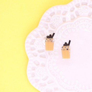 台式茶飲系列 珍珠奶茶耳環