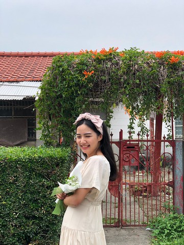 美好的時光 淡粉 二重紗 雙層 / 大蝴蝶扭結髮帶 ggoomstudio