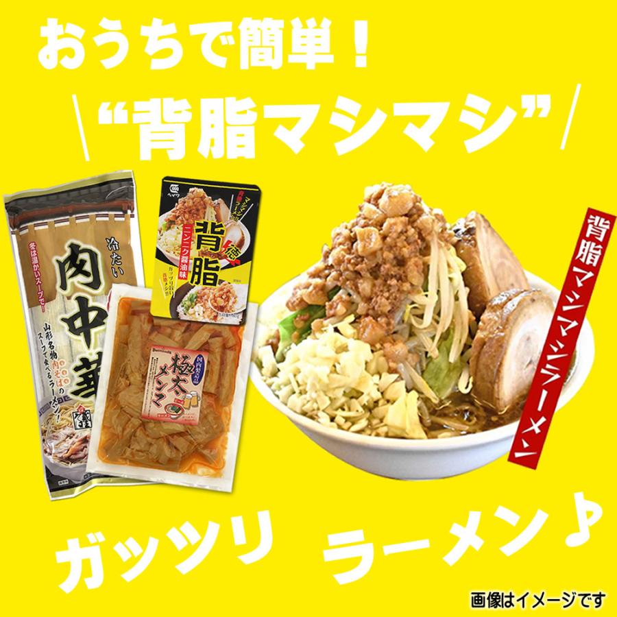 背脂＆極太メンマ＆肉中華 ラーメン３点セット