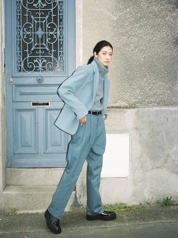 Oversized Wool Van Jacket [Sky Blue]