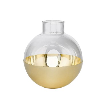 Pomme 蘋果玻璃花器（中、黃銅）